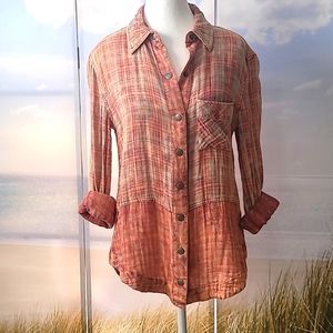 Free People Button Down 100% Cotton Shirt